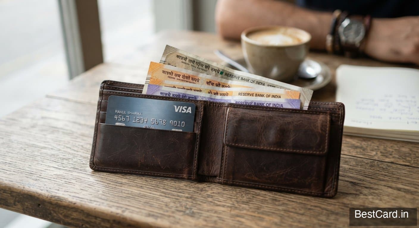 Person paying with a credit card at a retail counter