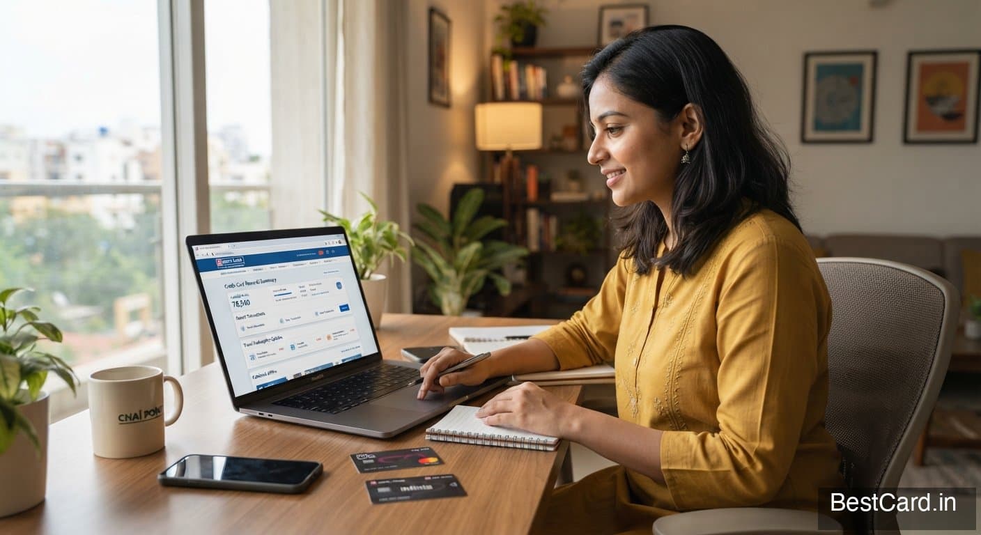 A credit card next to a notepad showing a monthly spending tally