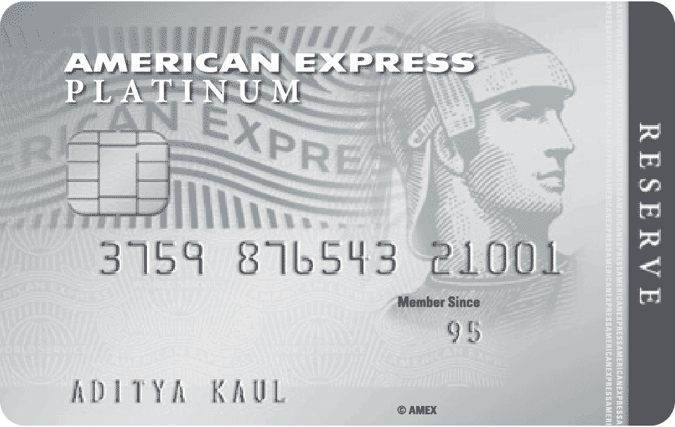 American Express Platinum Reserve credit card on a leather desk mat