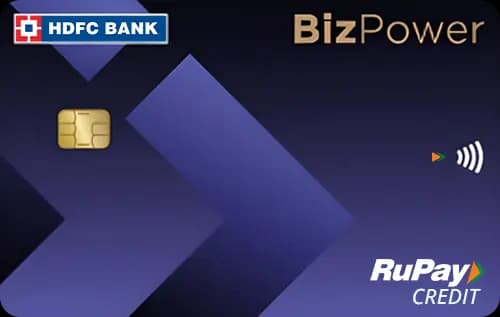 HDFC BizPower business credit card on an office desk
