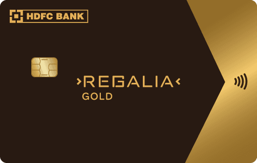 HDFC Regalia Gold credit card on a wooden table