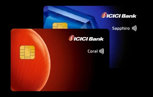 ICICI Bank NRI Sapphiro credit card with a passport
