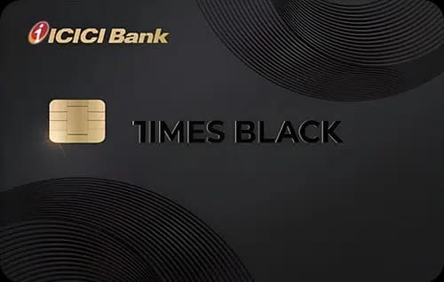 ICICI Times Black metal credit card on a dark background