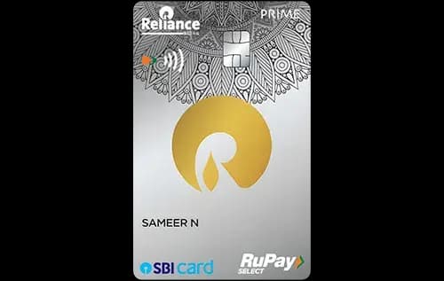 Reliance SBI Card PRIME credit card