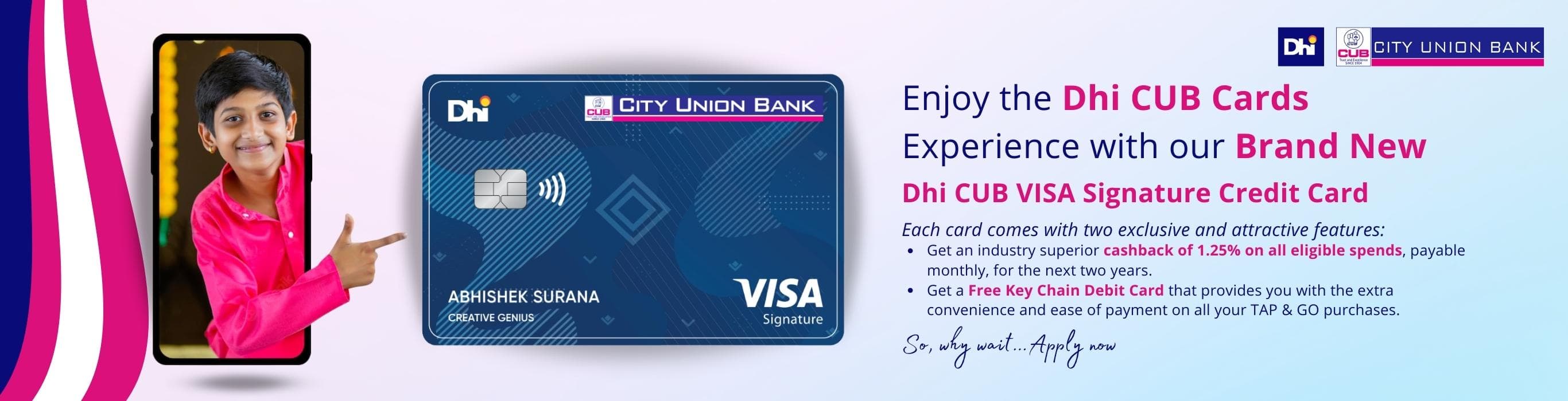 Dhi CUB Visa Signature Credit Card — City Union Bank credit card