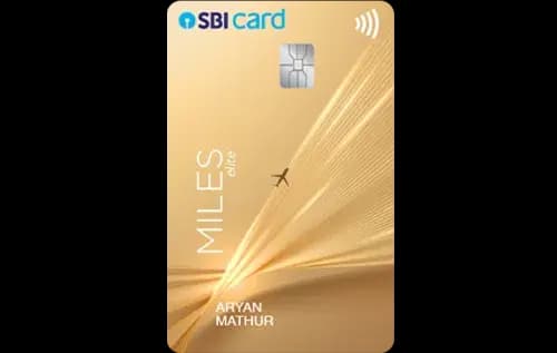 SBI Card Miles ELITE credit card with a boarding pass