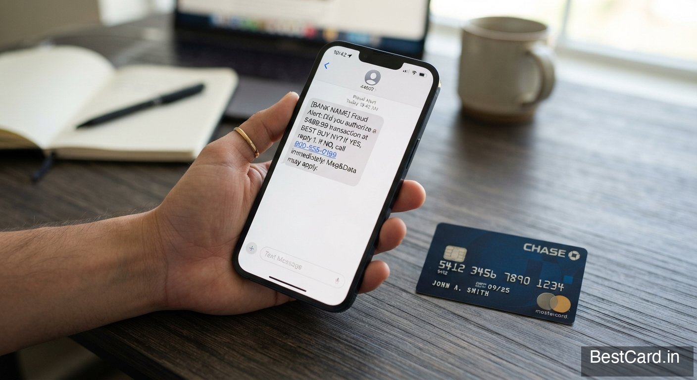 A person reviewing a credit card statement with a laptop nearby