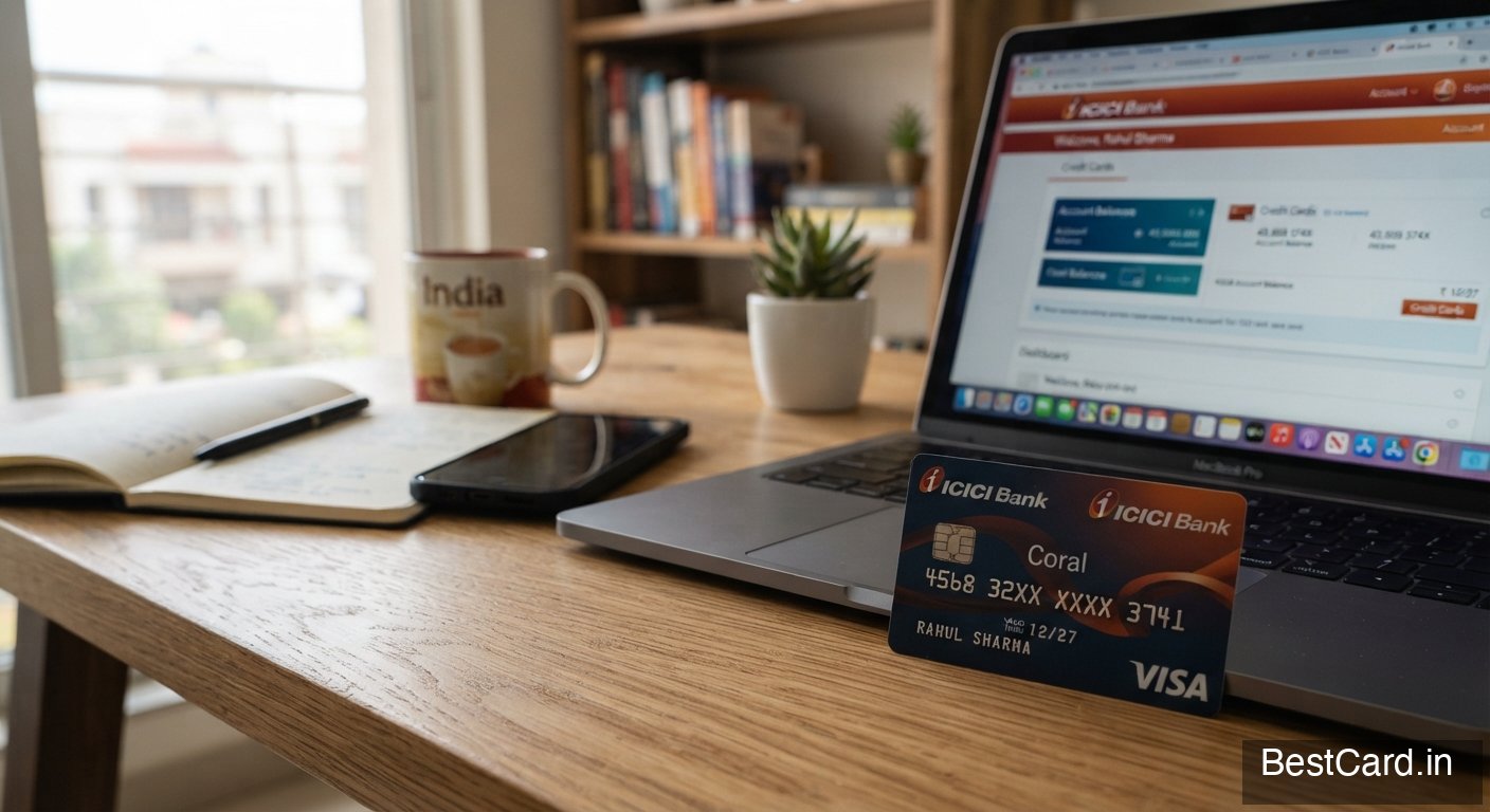 A person using a credit card to pay for an online order on a laptop