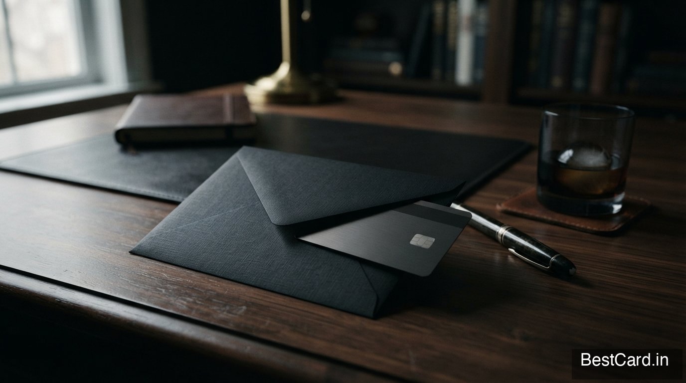 A relationship manager handing an exclusive black credit card to a client in an office setting