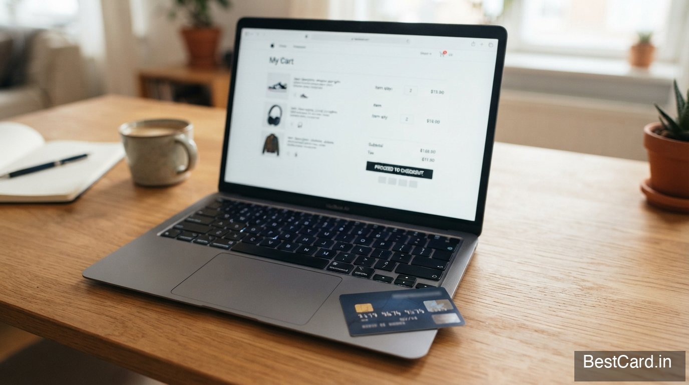 Person browsing online shopping sites on a laptop
