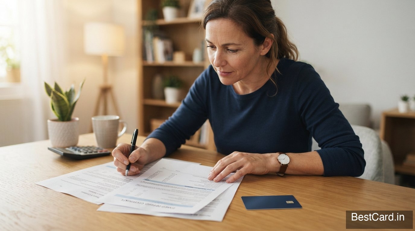 A fixed deposit certificate placed next to a credit card on a table