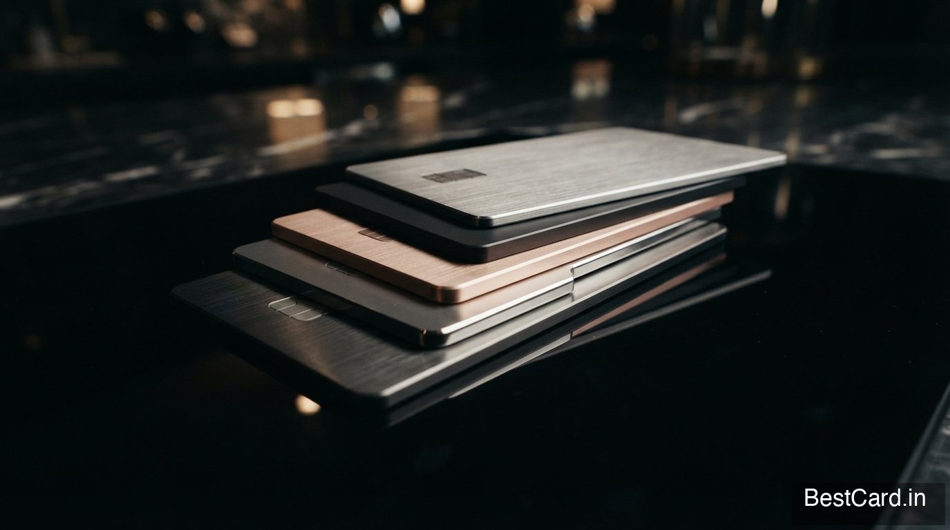 A metal premium credit card resting on a leather wallet, representing a super premium card tier